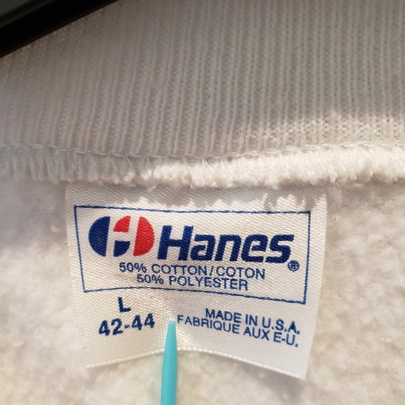 Vintage Hanes Espana es diferente Sweater Flag Men's sz L White - Picture 3 of 4